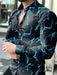 ⭐Button down Shirt Men Baroque Fashion Casual Party Long Sleeve Fancy Dress Soft