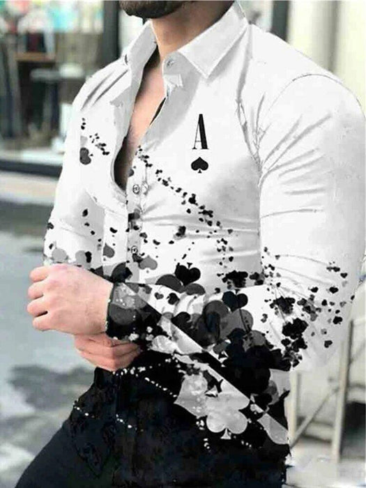 ⭐Button down Shirt Men Baroque Fashion Casual Party Long Sleeve Fancy Dress Soft