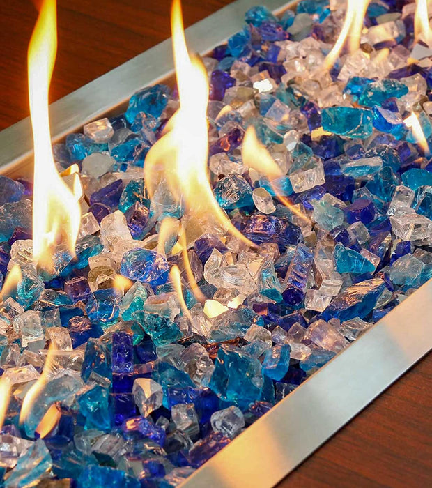 20 Pounds Bahama Blend Fire Glass for Fire Pit - 1/2 Inch High Luster Reflective Tempered Glass Rocks for Natural or Propane Fireplace, Safe for Outdoors and Indoors