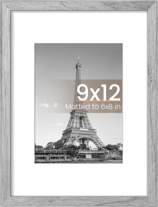 8X10 Picture Frame, Display Pictures 5X7 with Mat or 8X10 without Mat, Wall Hanging Photo Frame, Black, 1 Pack