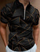 ⭐⭐Polo T Shirts Men Zipper Collar Fashion Golf Short Sleeve 2 Tone Zip Tee Dress