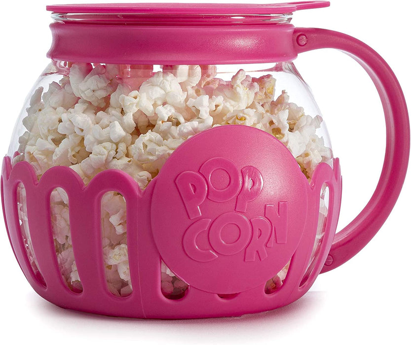 Patented Micro-Pop Microwave Popcorn Popper with Temperature Safe Glass, 3-In-1 Lid Measures Kernels and Melts Butter, Made without BPA, Dishwasher Safe, 3-Quart, Aqua