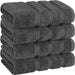 Luxury 4 Piece Bath Towel Set, 100% Cotton Turkish Bath Towels for Bathroom, 27X54 in Large Bathroom Shower Towels, Dark Gray Bath Towels