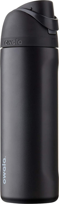 Freesip 24 oz Insulated Stainless Steel Water Bottle with Straw - BPA-Free for Sports, Travel, and School, Very Dark Finish