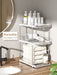 2 Sets of 2-Tier Multi-Purpose Bathroom under Sink Organizers and Storage, Stackable Kitchen Pantry Organization, Pull Out Medicine Cabinet Organizer with 8 Movable Dividers