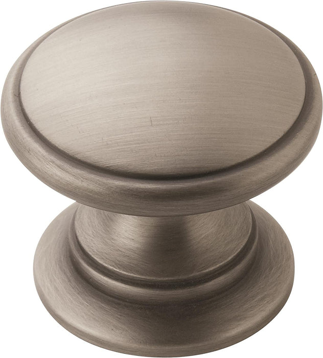 Amerock | Cabinet Knob | Satin Nickel | 1-1/4 Inch (32 Mm) Diameter | Ravino | 10 Pack | Drawer Knob | Cabinet Hardware