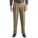 Regular Men'S Pleated Cuffed Microfiber Dress Pants with Adjustable Waistband