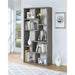 71.88 In. Weathered Gray Wood 8-Shelf Etagere Bookcase with Open Back