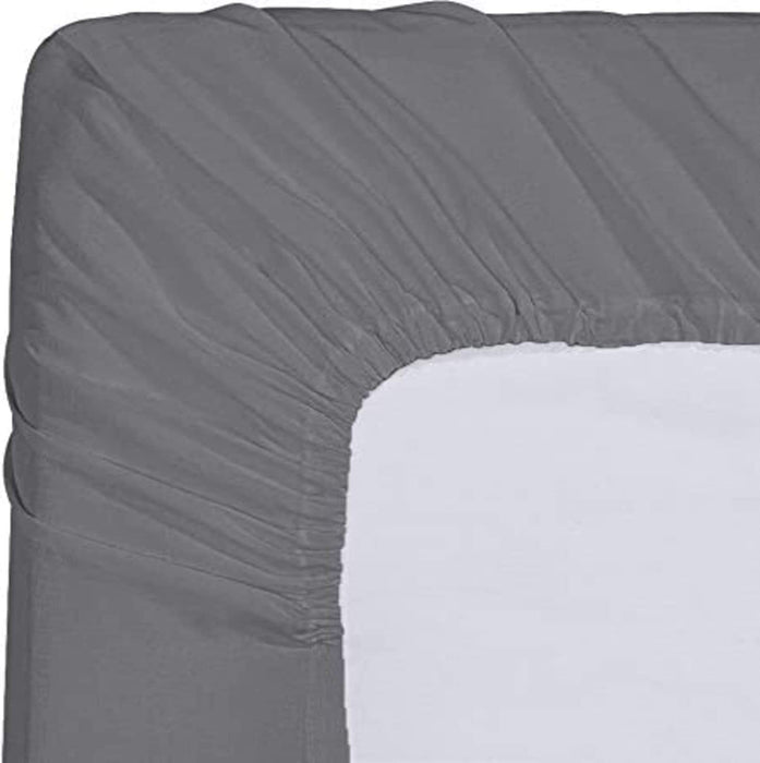 Queen Fitted Sheet - Bottom Sheet - Deep Pocket - Soft Microfiber - Shrinkage and Fade Resistant - Easy Care -1 Fitted Sheet Only (Grey)