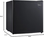 WHS-65LB1 Compact Single Reversible Door Refrigerator, 1.6 Cubic Feet(0.045 Cubic Meter), Black