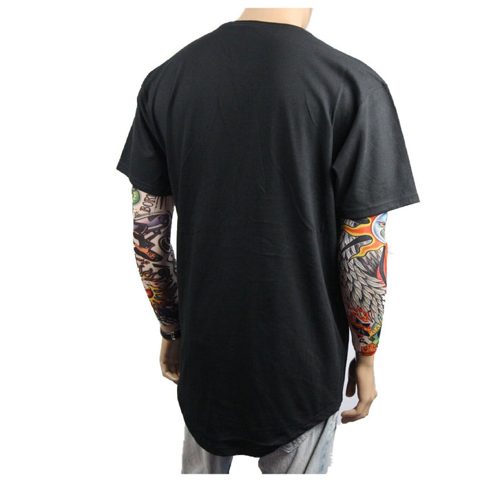 Mens Heavy T-Shirt BIG & TALL Long Extended Casual Basic Crew Neck Fashion S-5X