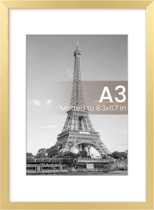 8X10 Picture Frame, Display Pictures 5X7 with Mat or 8X10 without Mat, Wall Hanging Photo Frame, Black, 1 Pack