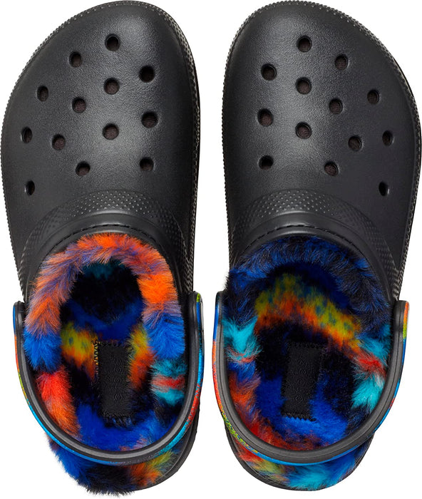 Unisex-Adult Classic Tie Dye Lined Clogs | Fuzzy Slippers