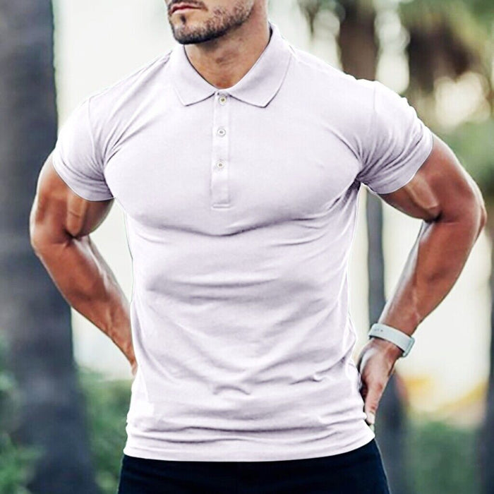 ⭐⭐Polo T Shirts Men Zipper Collar Fashion Golf Short Sleeve 2 Tone Zip Tee Dress