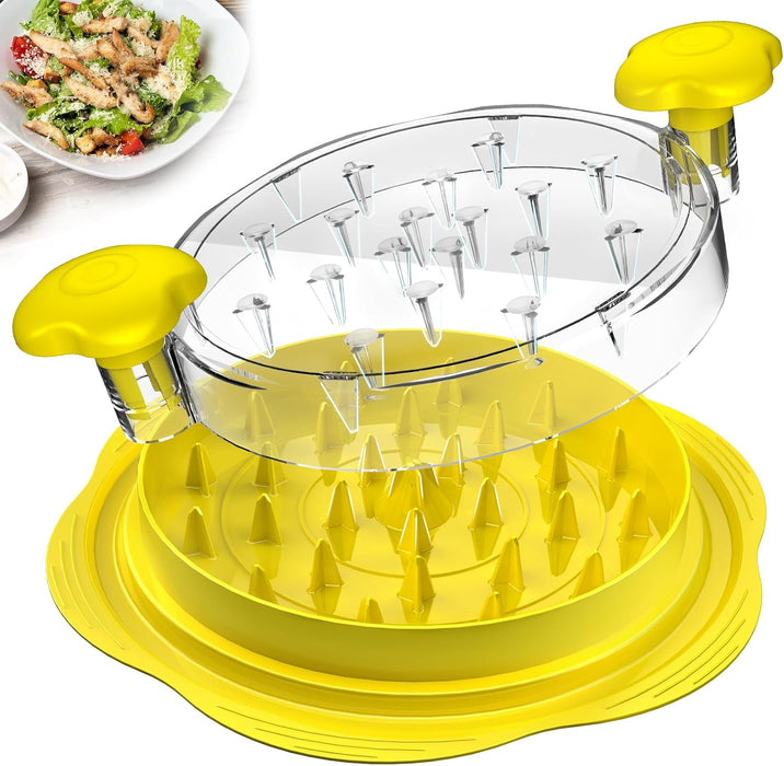 Chicken Shredder Large Chicken Breast Shredder Tool Twist with Brush&Fork, Visible Meat Shredder Machine, Strong Anti-Slip Strip, Ergonomic Handle, BPA Free, Suitable for Pork Beef Chicken