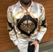 ⭐Button down Shirt Men Baroque Fashion Casual Party Long Sleeve Fancy Dress Soft