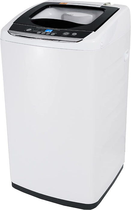 0.9 Cu. Ft. Portable Washer, 6.6 Lb. Capacity Washing Machine for Homes & Apartments, 5 Wash Cycles, Quick Connect Sink Adapter and Drain Hose Included, Transparent Lid & LED Display, BPWM09W, White