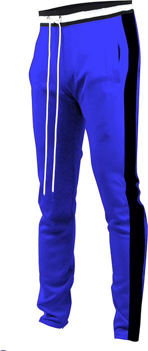 brand Mens Hip Hop Premium Slim Fit Track Pants - Athletic Jogger Bottom with Side Taping