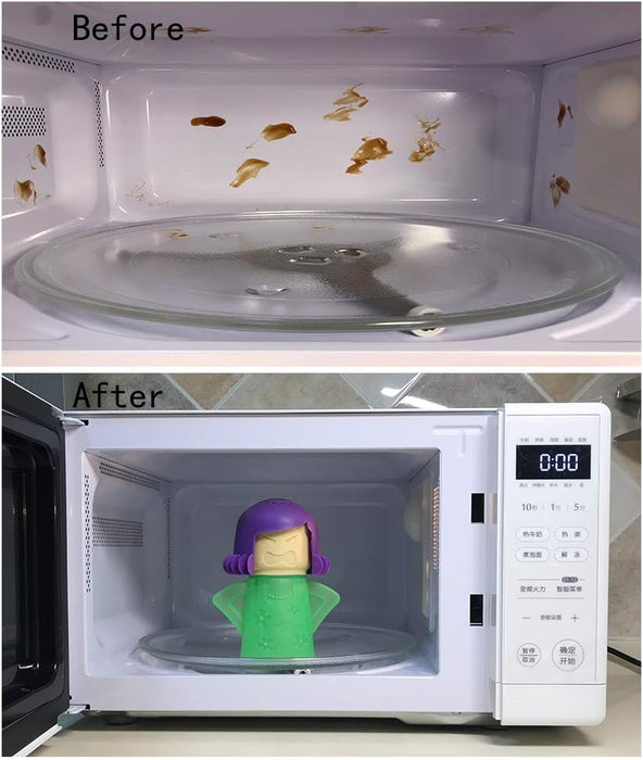 Angry Mama Microwave Oven Steam Cleaner, Angry Mom Microwave Cleaner, Just Add Vinegar and Water, Cut Cleaning Time by Half (Green)