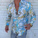 Button up Shirts Men Baroque Fashion Casual Party Long Sleeve Fancy Dress Soft T