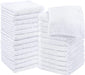 Cotton Washcloths Set - 100% Ring Spun Cotton, Premium Quality Flannel Face Cloths, Highly Absorbent and Soft Feel Fingertip Towels (24 Pack, White)