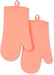 Ribbed Soft Silicone Oven Mitt Set, 7"X13", Milkshake 2 Count