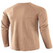 Mens Fashion Waffle T Shirts Henley Neck Solid Color Pullover Work Long Sleeve T-Shirt Apricot L