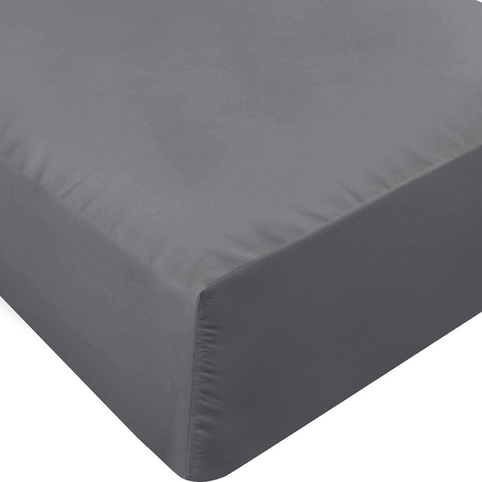 Queen Fitted Sheet - Bottom Sheet - Deep Pocket - Soft Microfiber - Shrinkage and Fade Resistant - Easy Care -1 Fitted Sheet Only (Grey)