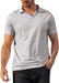 Men'S Fashion Athletic Muscle Polo Shirts V Neck Golf T-Shirts Workout Solid Color Tee Shirt Top