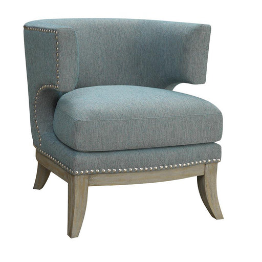 Barrel Back Accent Chair Blue and Weathered Grey