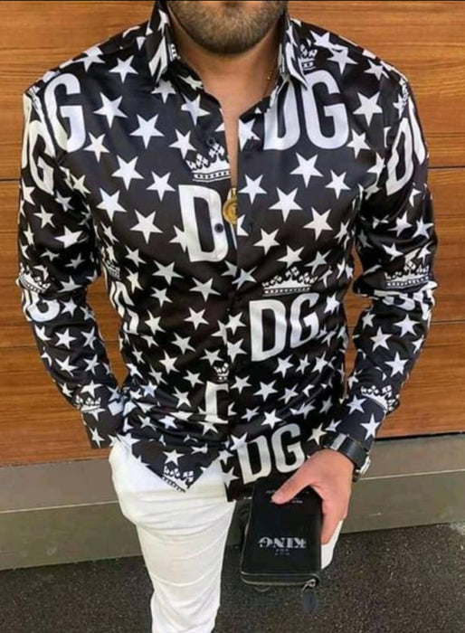 Button up Shirts Men Baroque Fashion Casual Party Long Sleeve Fancy Dress Soft T