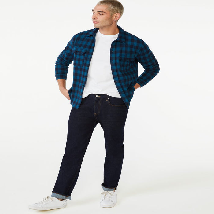 Free Assembly Men'S Knit Flannel Shirt