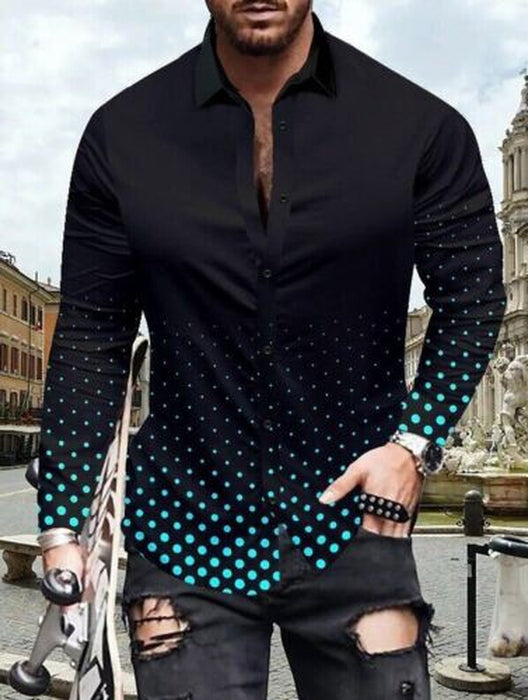 ⭐Button down Shirt Men Baroque Fashion Casual Party Long Sleeve Fancy Dress Soft