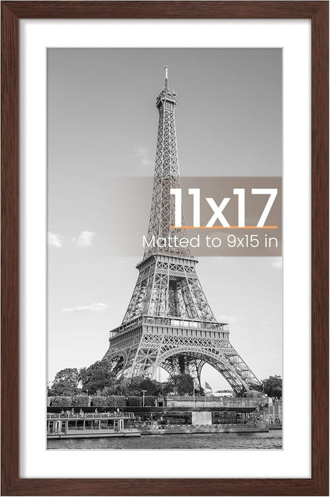 8X10 Picture Frame, Display Pictures 5X7 with Mat or 8X10 without Mat, Wall Hanging Photo Frame, Black, 1 Pack