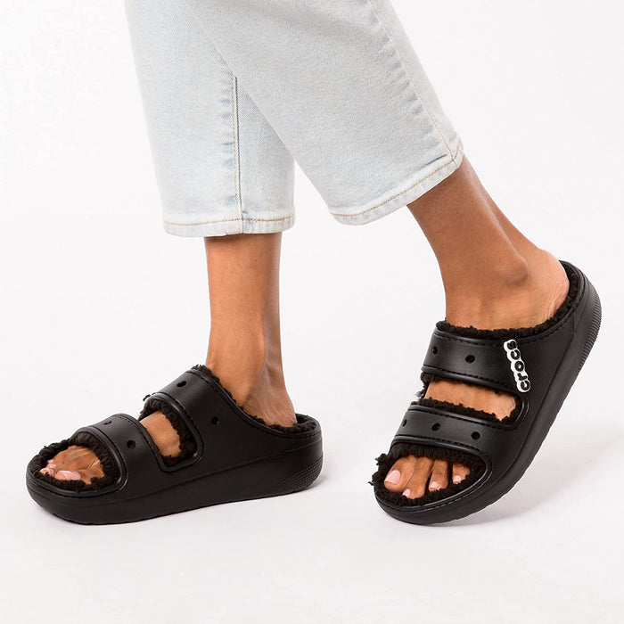 Unisex-Adult Classic Cozzzy Platform Sandals | Fuzzy Slippers Slide