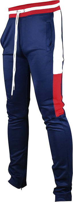 brand Mens Hip Hop Premium Slim Fit Track Pants - Athletic Jogger Bottom with Side Taping