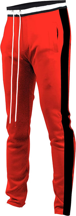 brand Mens Hip Hop Premium Slim Fit Track Pants - Athletic Jogger Bottom with Side Taping