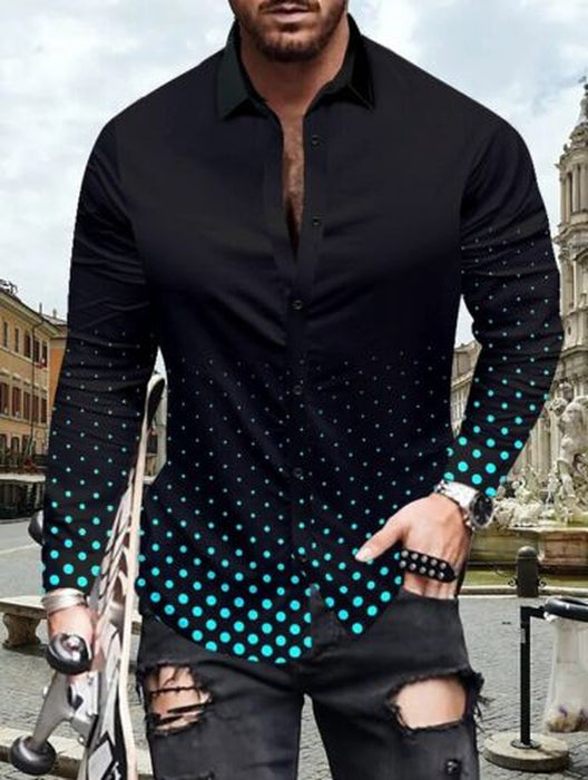 Button up Shirts Men Baroque Fashion Casual Party Long Sleeve Fancy Dress Soft T