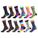 12 Pairs Men'S Cotton Fashion Casual Crew Dress Socks-Creatvie Pack