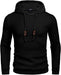 Men'S Casual Hoodies Sweatshirt Hipster Gym Long Sleeve Drawstring Plaid Jacquard Pullover Hooded