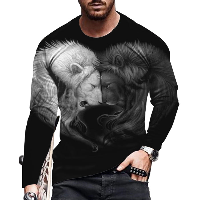 ⭐T-Shirt Men Novelty Black Long Sleeve Fashion Ultra Soft Streetwear T Shirt Tee