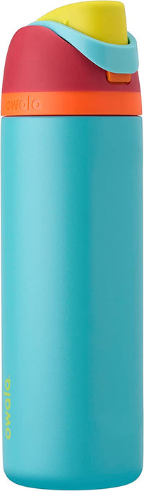 Freesip 24 oz Insulated Stainless Steel Water Bottle with Straw - BPA-Free for Sports, Travel, and School, Very Dark Finish