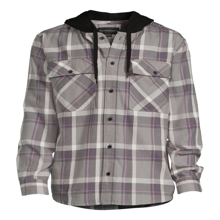 Men'S and Big Men'S Hooded Flannel Shirt with Long Sleeves, Sizes up to 5X