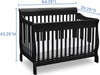 Canton 4-In-1 Convertible Crib - Easy to Assemble, Black