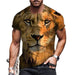 Men T Shirt Black Lion Gaze Fashion Graphic Short Sleeve Tee T-Shirt Classic Fit