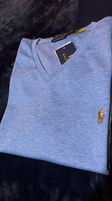 New 2022 Style Polo Ralph Lauren T-Shirts Custom Slim Fit V-Neck