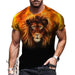 Men T Shirt Black Lion Gaze Fashion Graphic Short Sleeve Tee T-Shirt Classic Fit