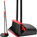 Broom and Dustpan Set with 52" Long Handle for Home Kitchen Room Office Lobby Floor Use Upright Stand up Stand up Broom with Dustpan Combo