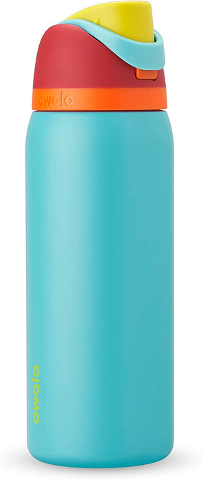 Freesip 24 oz Insulated Stainless Steel Water Bottle with Straw - BPA-Free for Sports, Travel, and School, Very Dark Finish