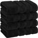 Luxury 4 Piece Bath Towel Set, 100% Cotton Turkish Bath Towels for Bathroom, 27X54 in Large Bathroom Shower Towels, Dark Gray Bath Towels